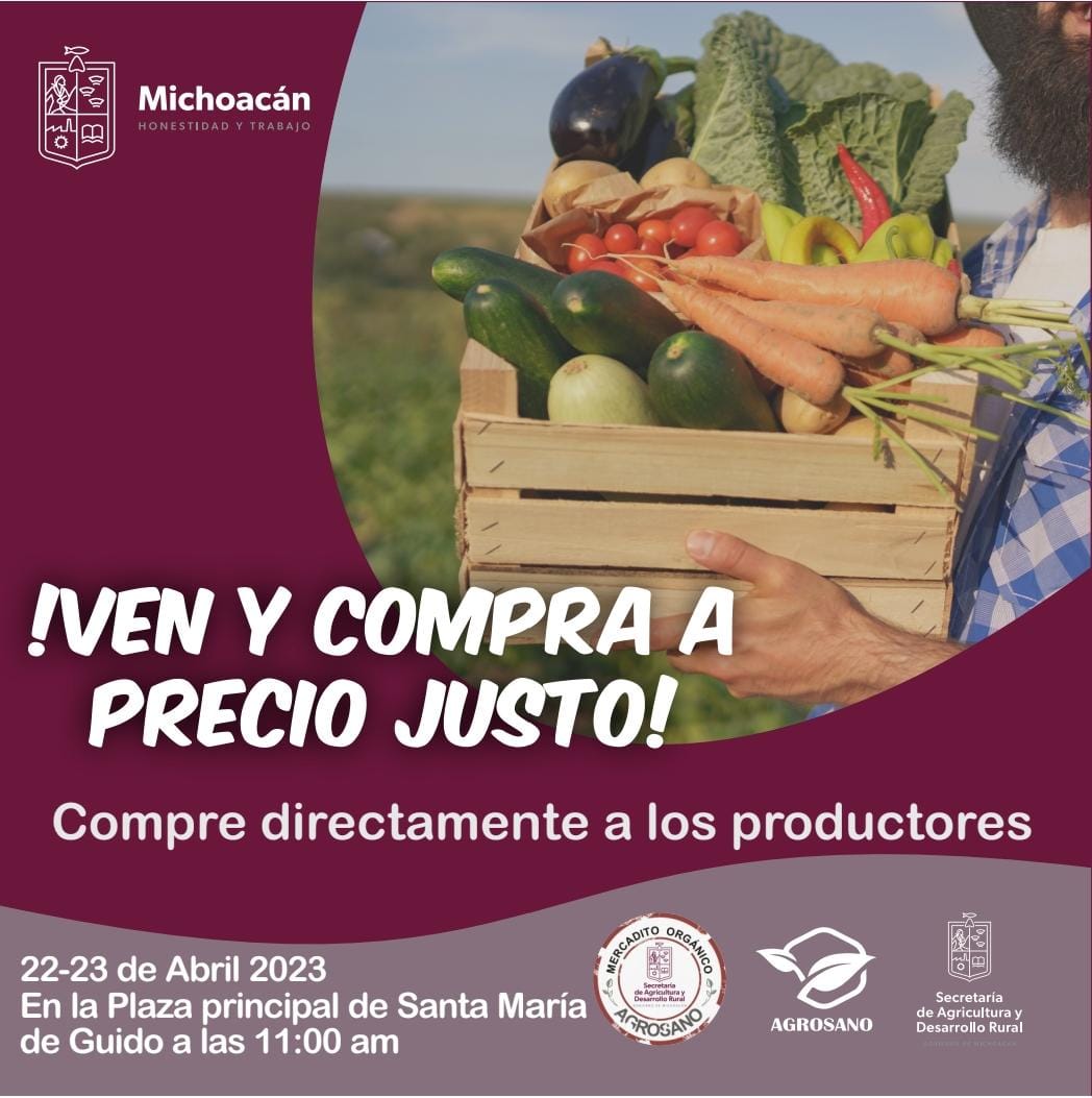 Invita Sader este fin de semana al mercadito orgánico Agrosano.