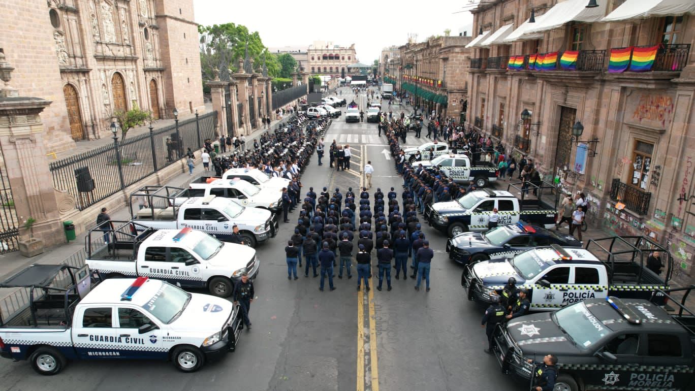 Guardia Civil refuerza labores de prevención del delito, en el Centro Histórico de Morelia