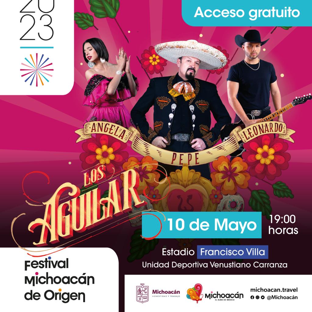 Concierto gratuito de los Aguilar, regalo del Gobierno de Michoacán por el Día de las Madres.