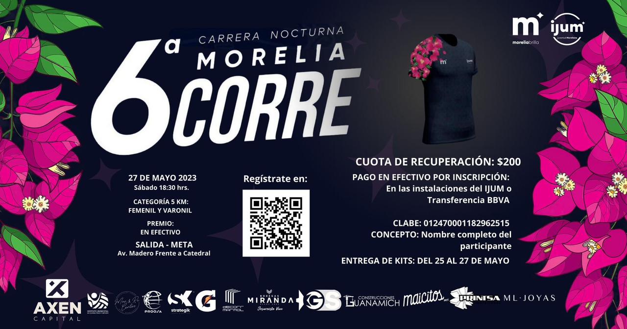 IJUM invita a la 6ta Carrera Nocturna: Morelia Corre.