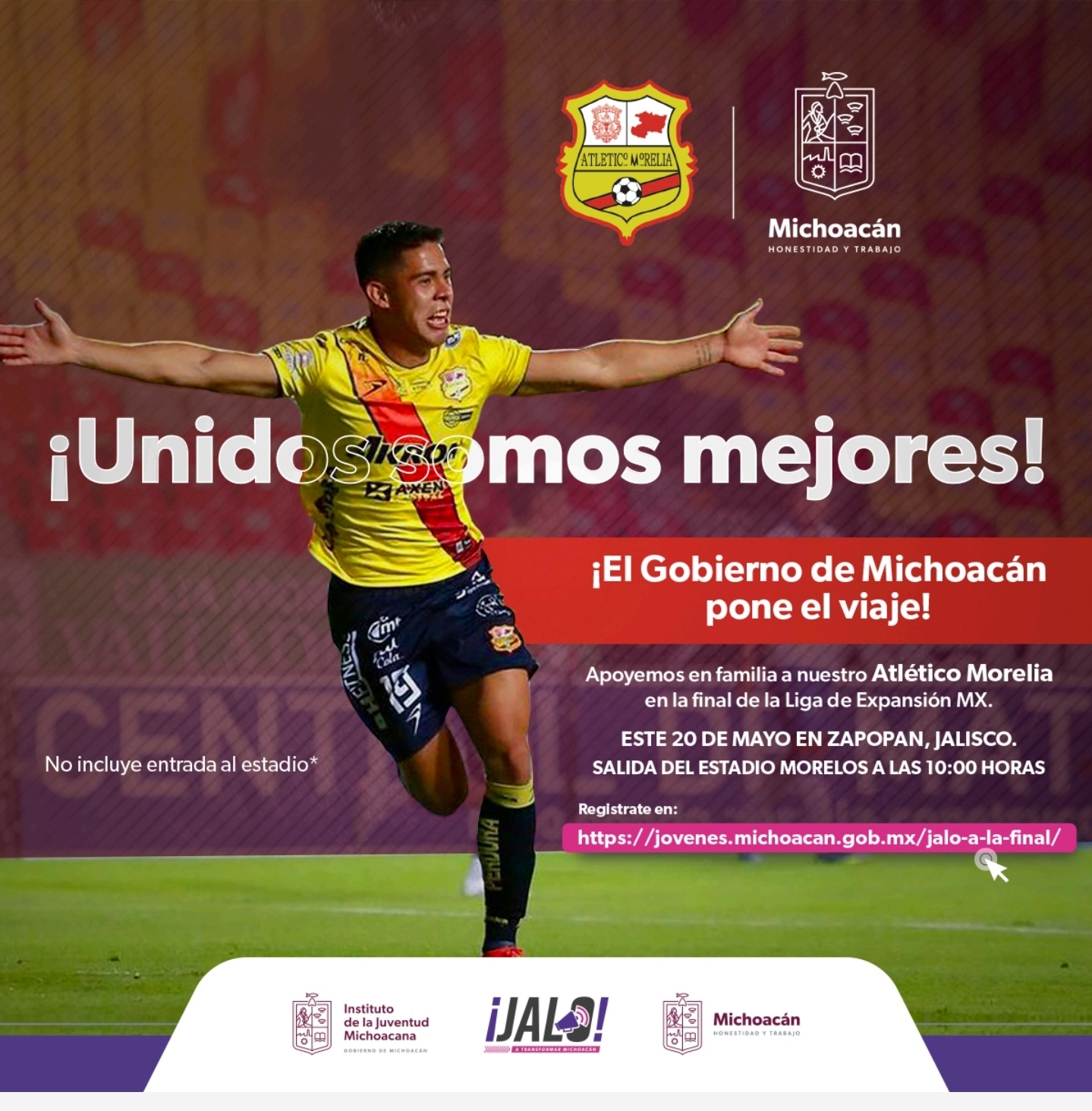 Gobierno de Michoacán te lleva gratis a la final del Atlético Morelia.