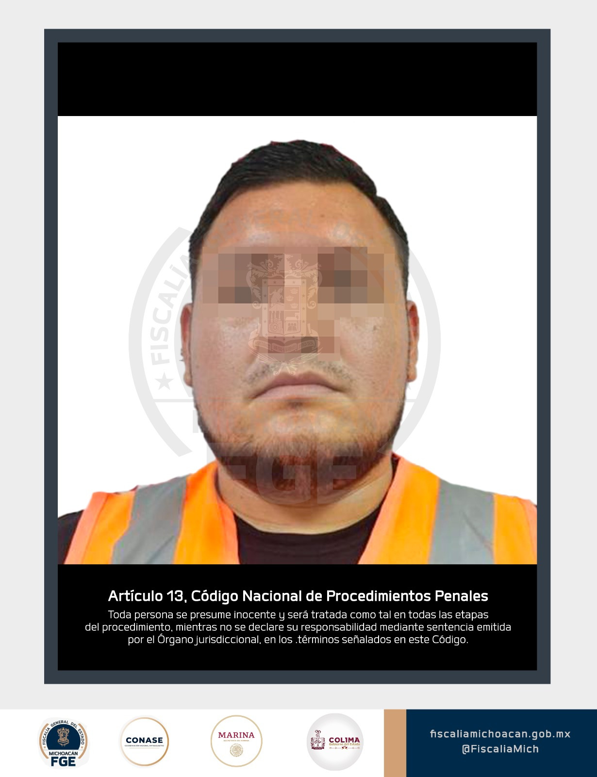 En operativo interinstitucional es detenido Carlos Miguel “N” alias “El Abulón”, relacionado en diversos hechos ocurridos en el estado de Colima