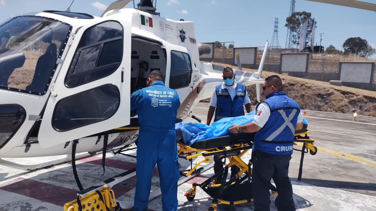 SSP traslada vía aérea a paciente con quemaduras