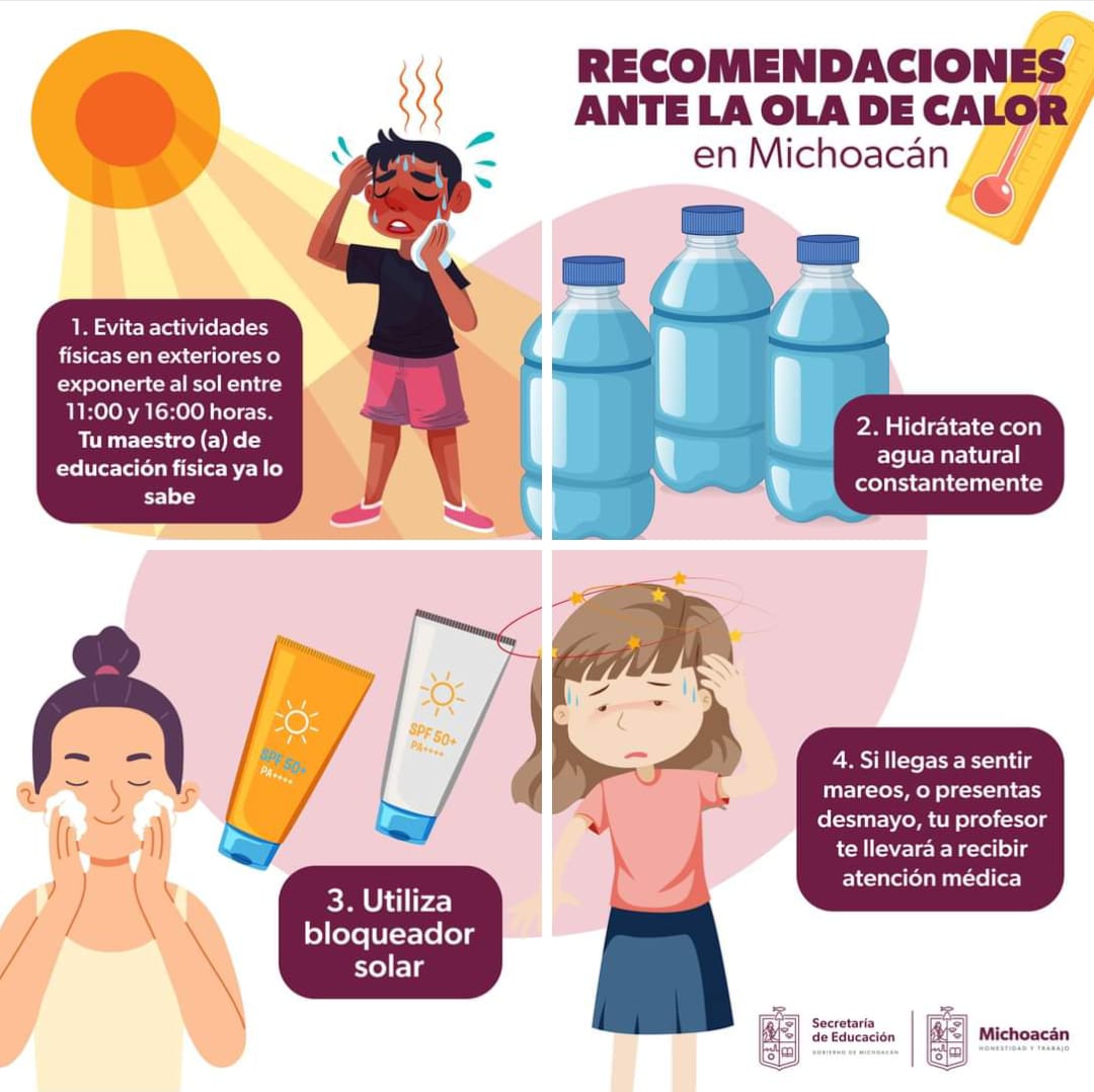 Exhorta SEE a escuelas a aplicar medidas preventivas ante ola de calor.