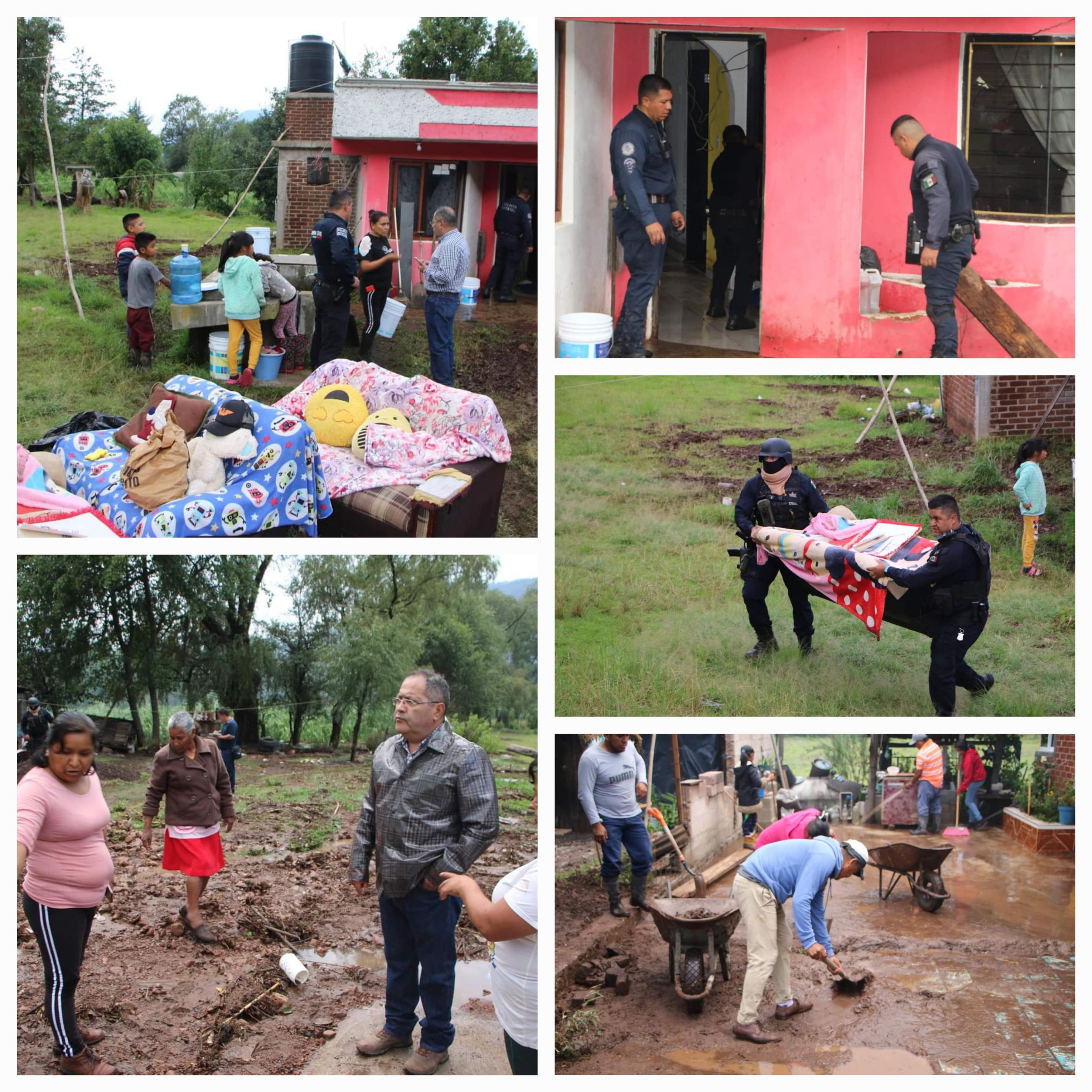 El presidente Municipal de Hidalgo, Lic. José Luis Téllez Marin, brinda apoyo a los afectados por las lluvias en San Bartolo Cuítareo