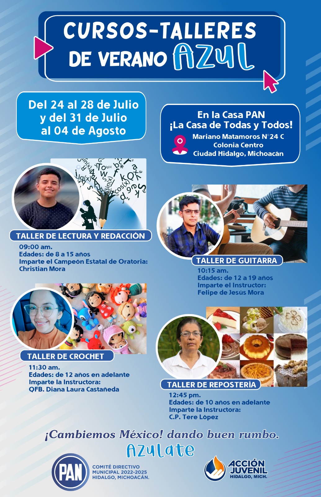 En el PAN impartirán cursos taller en «verano azul»