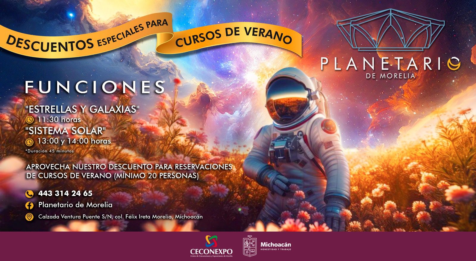 Ofrece Planetario de Morelia descuentos a grupos de cursos de verano.