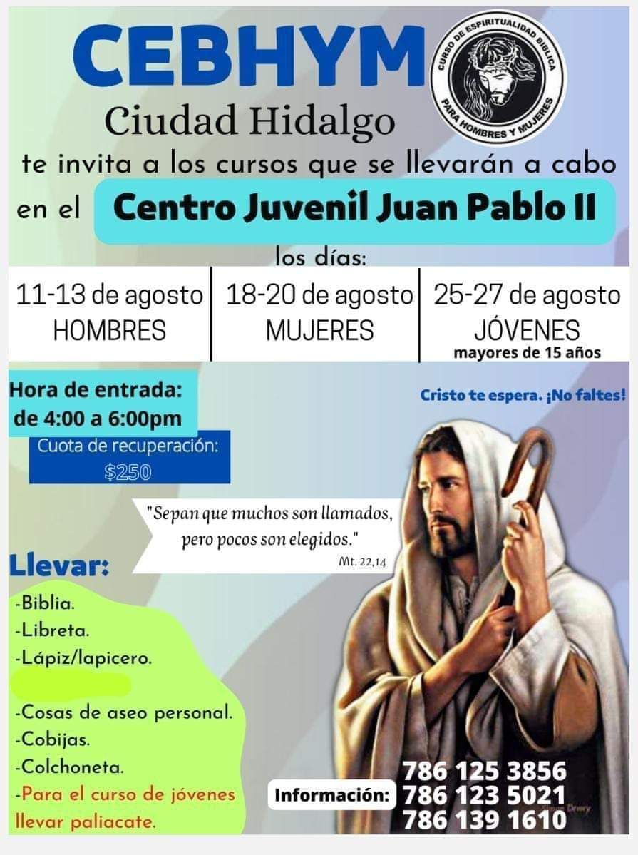 CEBHYM invita a hombres, mujeres y jóvenes a sus cursos