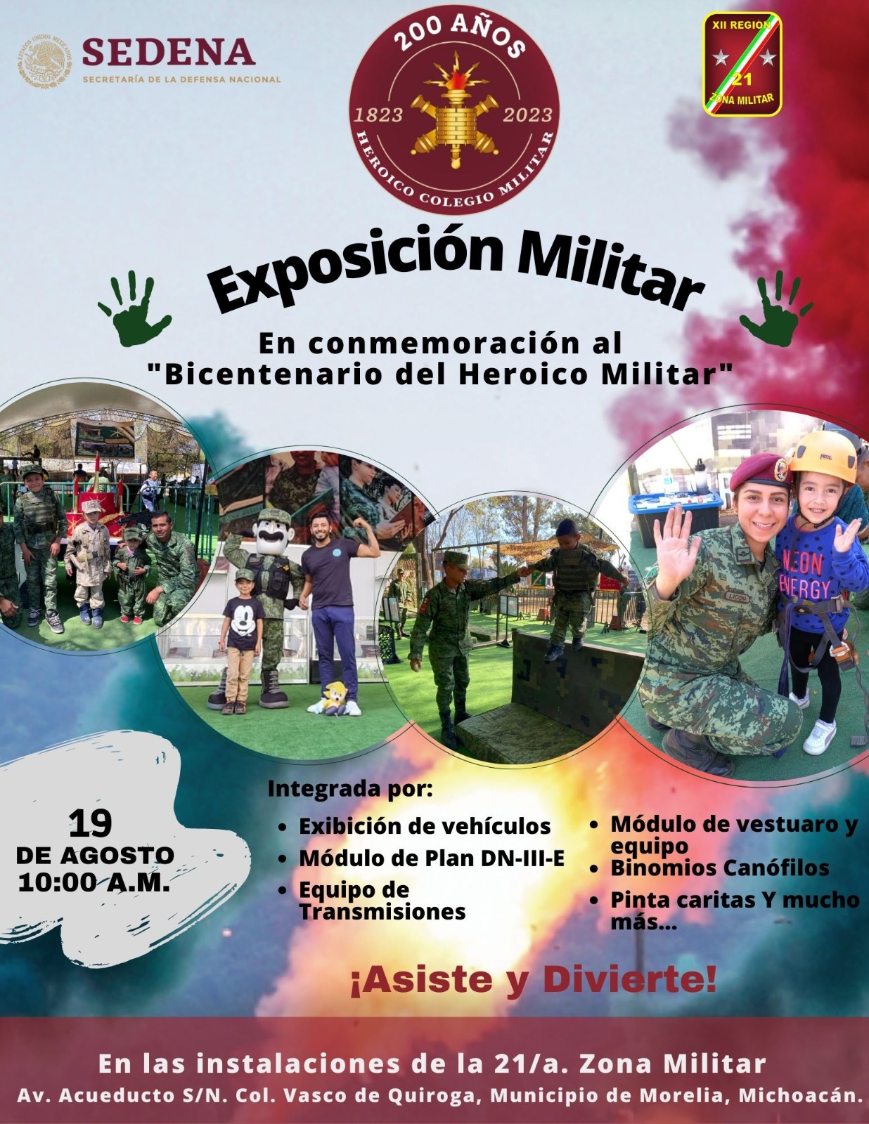 Ejército Mexicano invita a toda la población a asistir a la Exposición Militar alusiva al Bicentenario del Heroico Colegio Militar.