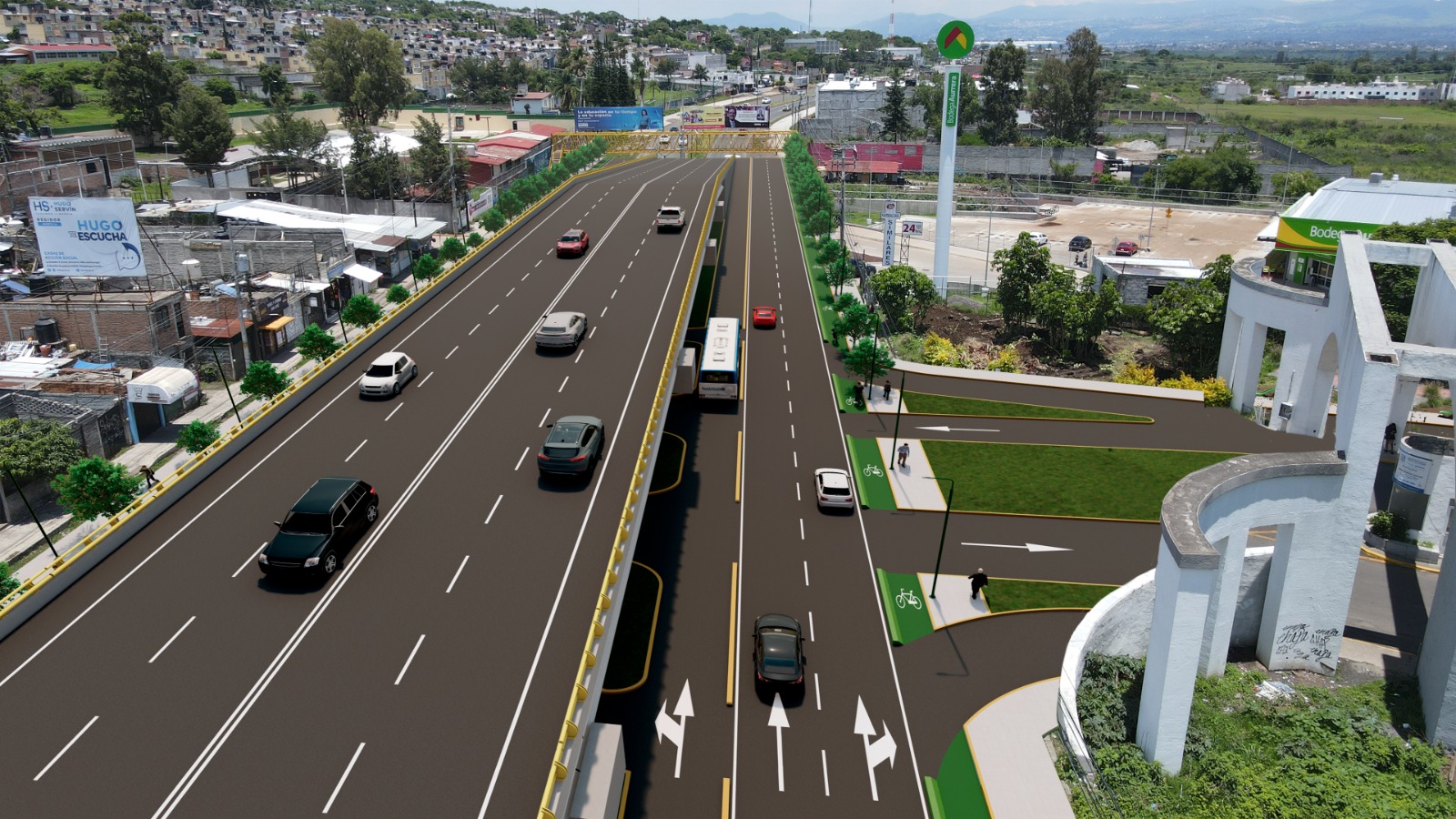 Paso superior vehicular en Villas del Pedregal evitará riesgos viales.