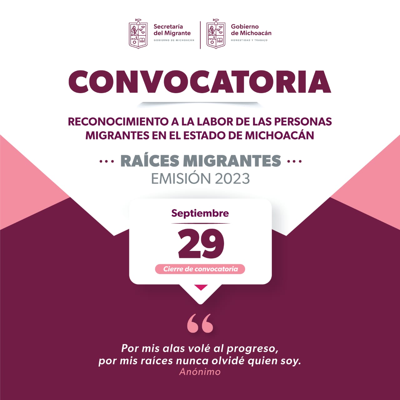 Semigrante convoca a participar en el reconocimiento Raíces Migrantes.