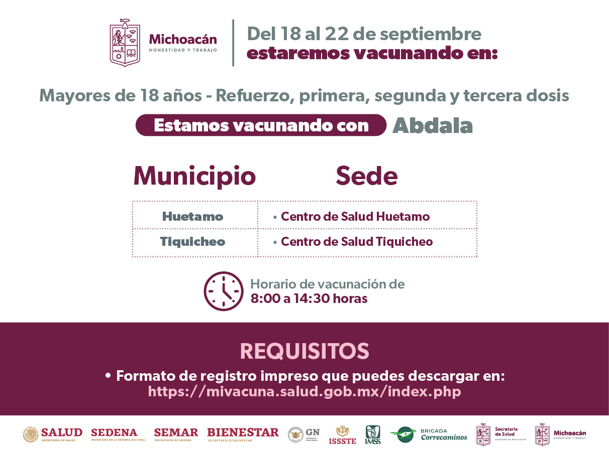 Vacunará SSM contra el COVID-19 en 62 municipios de Michoacán