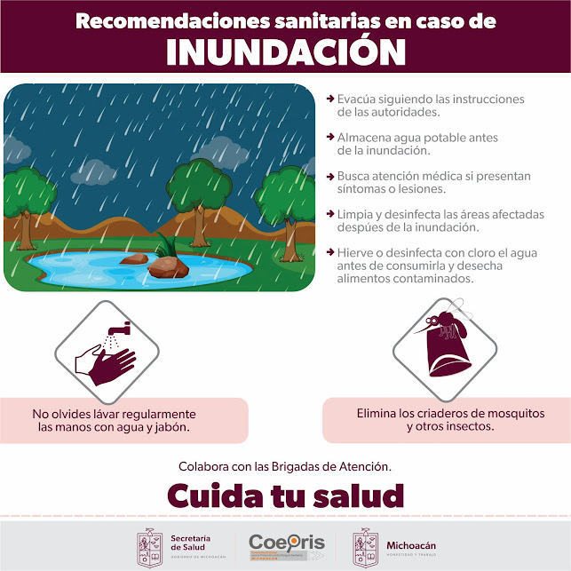 SSM previene enfermedades en Lázaro Cárdenas tras paso del huracán Lidia.