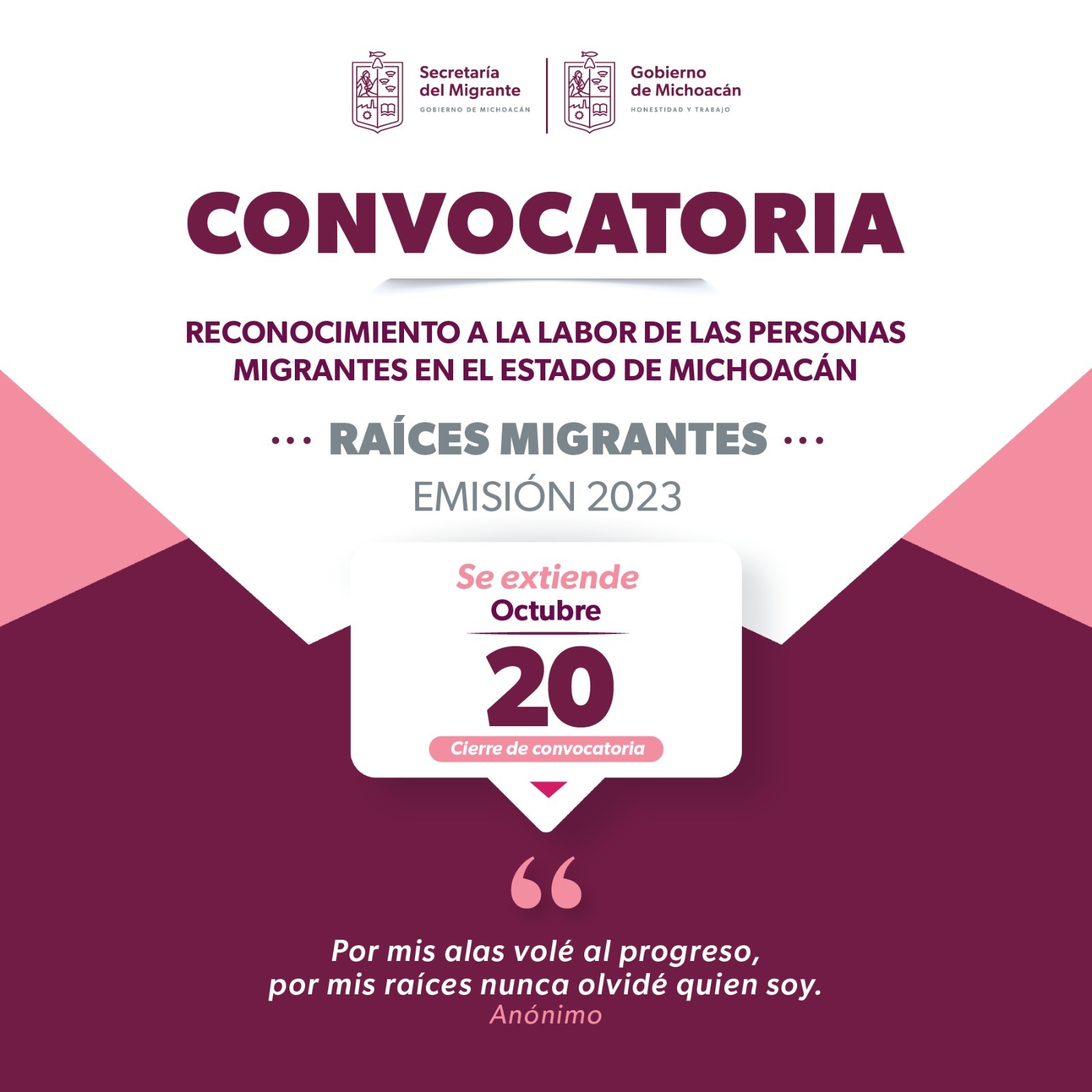 Este viernes cierra convocatoria para el reconocimiento Raíces Migrantes.