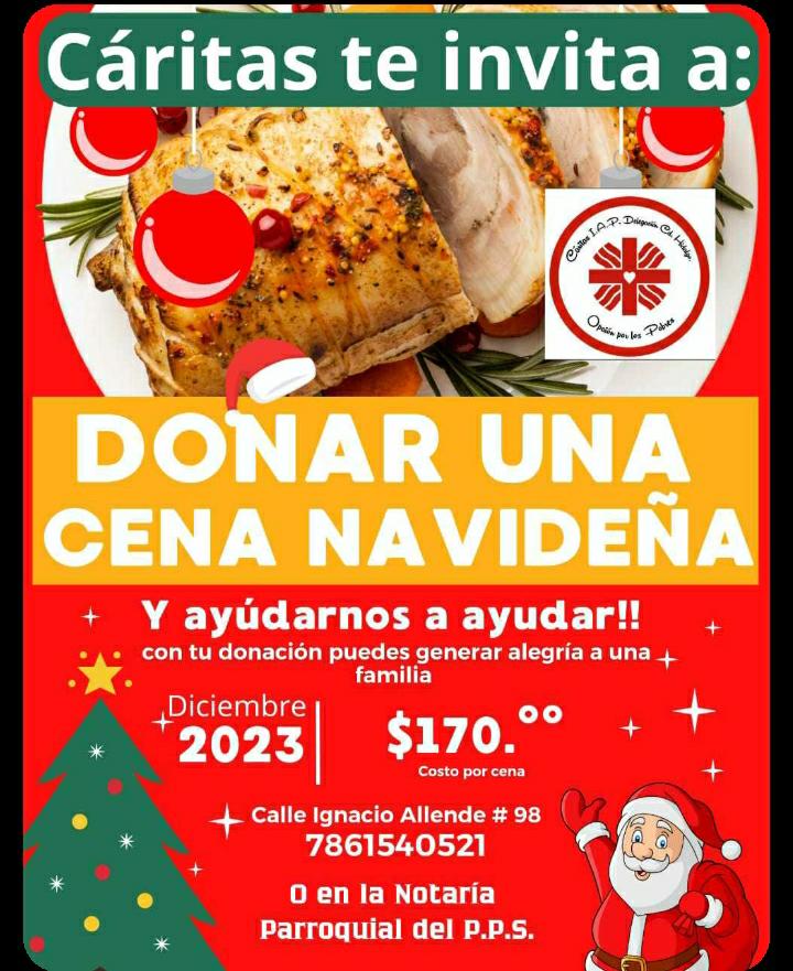 Caritas invita a campaña dona una cena