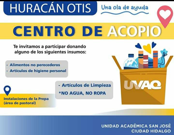 En la UVAQ se instala Centro de acopio en apoyo de los habitantes de Acapulco