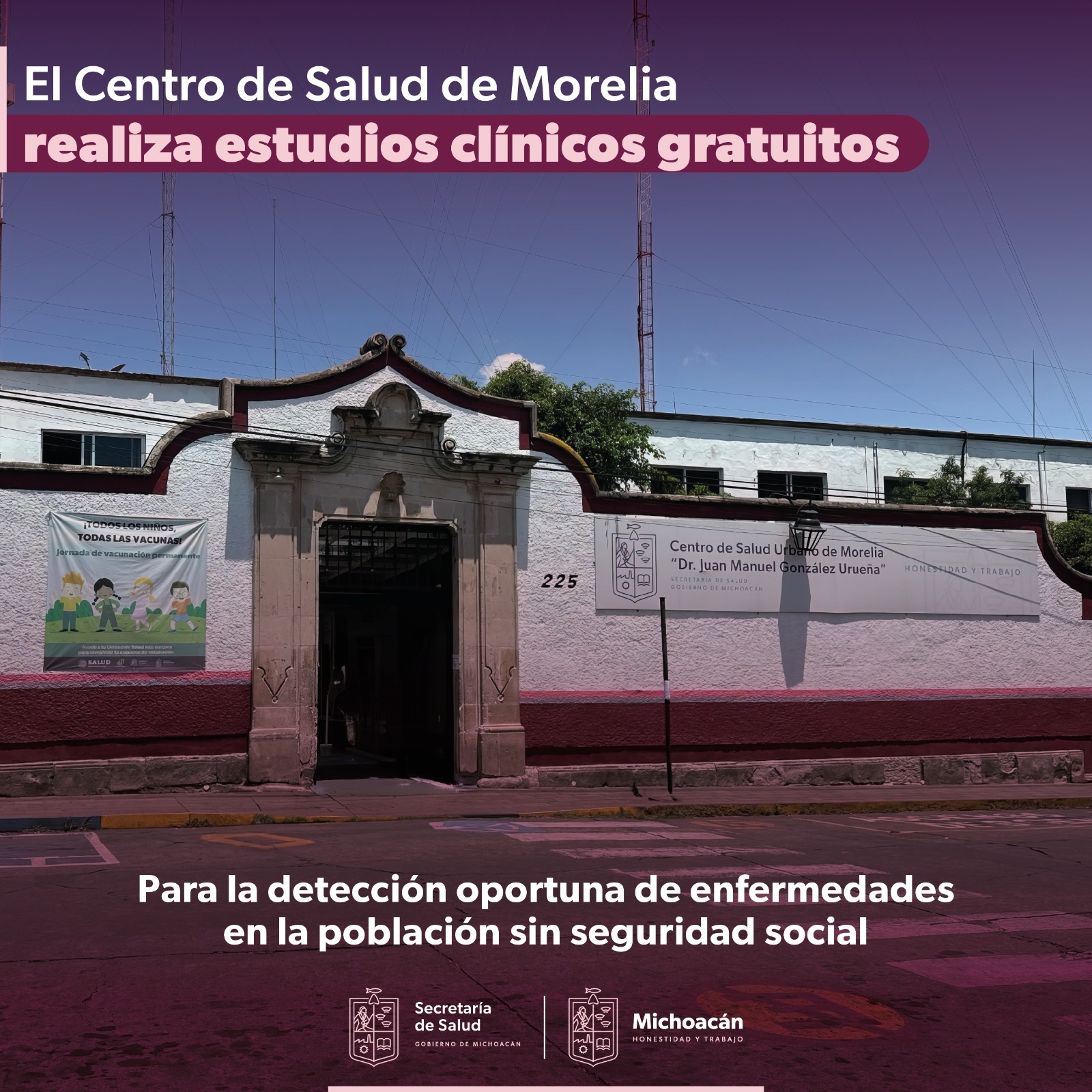 SSM realiza análisis clínicos sin costo en el Centro de Salud de Morelia.