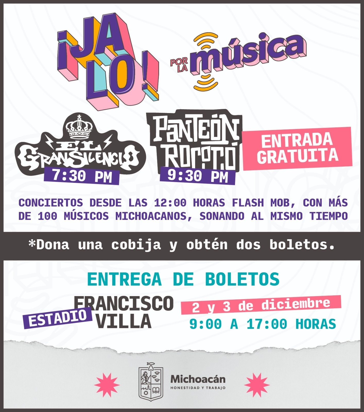 Calentarán 18 bandas michoacanas el concierto de Panteón Rococó y El Gran Silencio