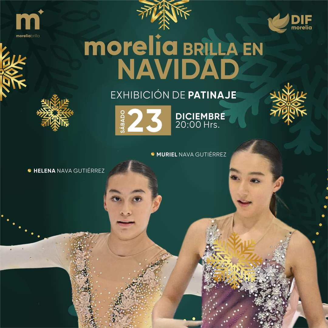 DIF Morelia prepara exhibición de las estrellas del patinaje Helena y Muriel Nava.