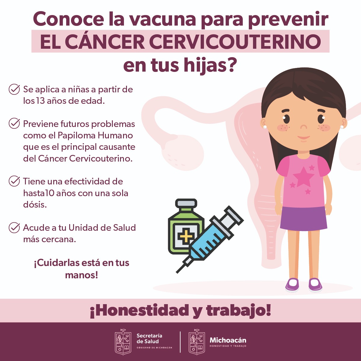 Campaña de vacunación contra VPH, se extiende al 31 de enero de 2024: SSM.