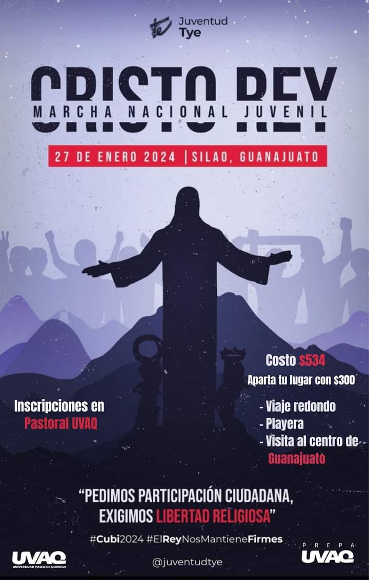 En la UVAQ invitan a Marcha Nacional Juvenil a Cristo Rey