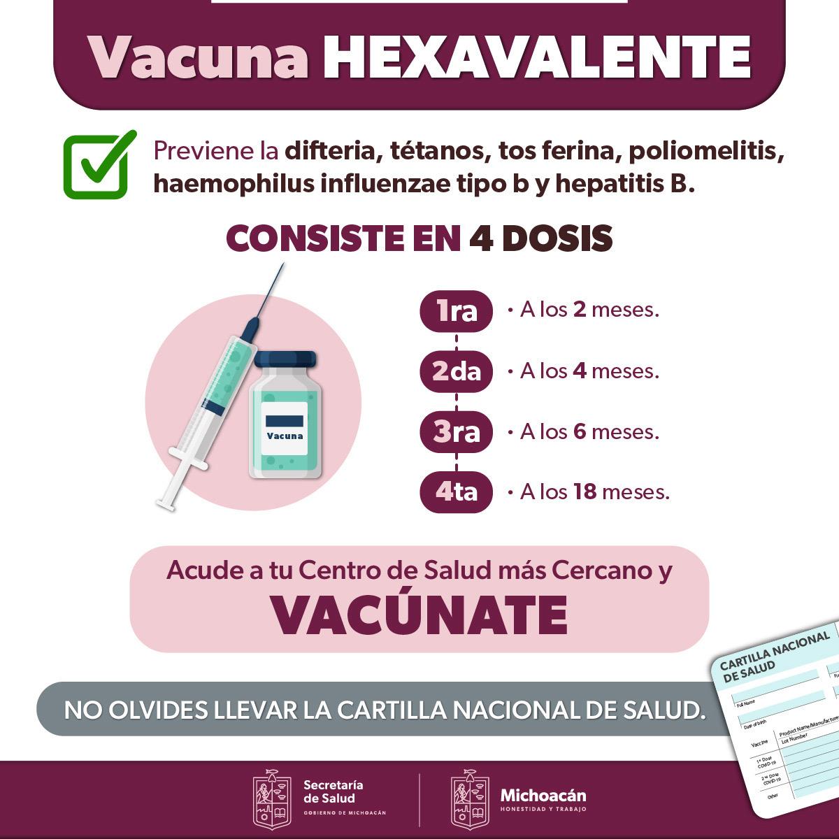 Protege a los menores de 18 meses contra 6 enfermedades infecciosas con esta vacuna.