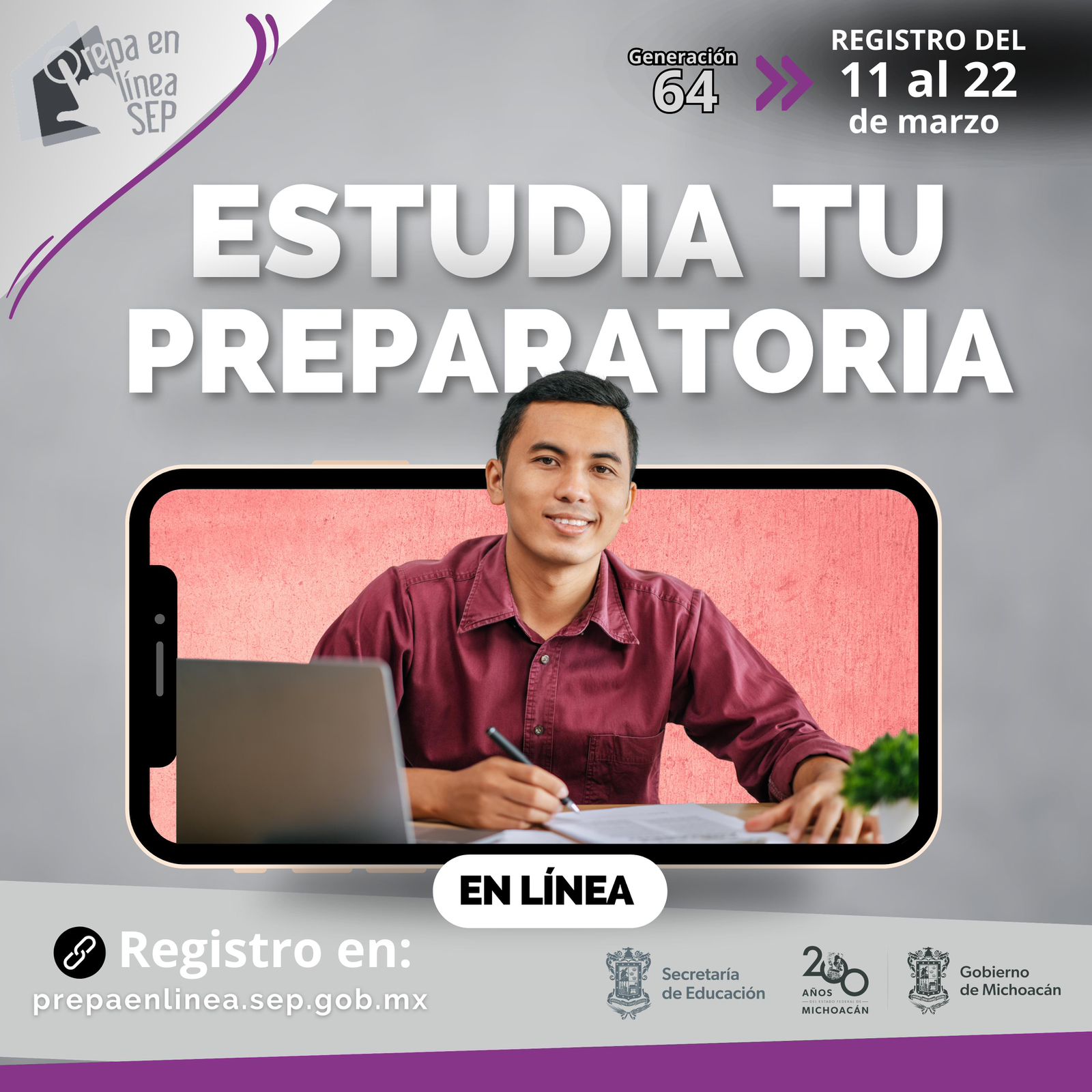 Cursa la prepa en línea con validez oficial; inscripciones están abiertas