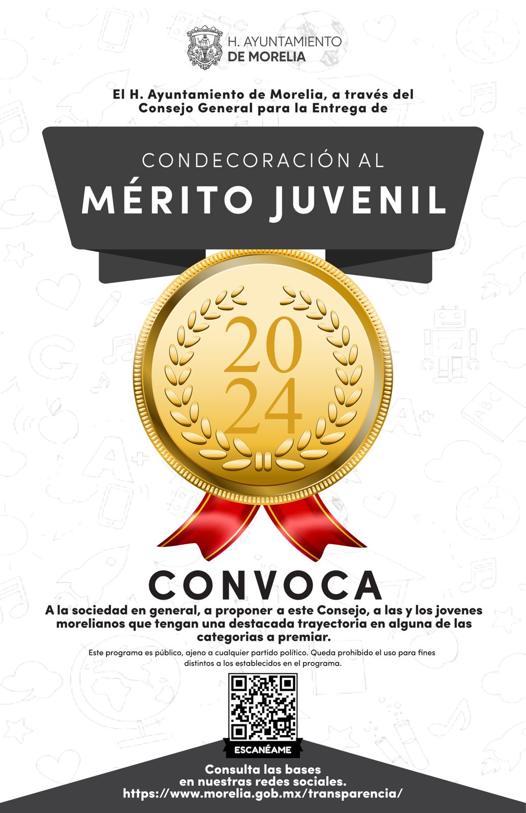 Abierta, convocatoria al Mérito Juvenil 2024