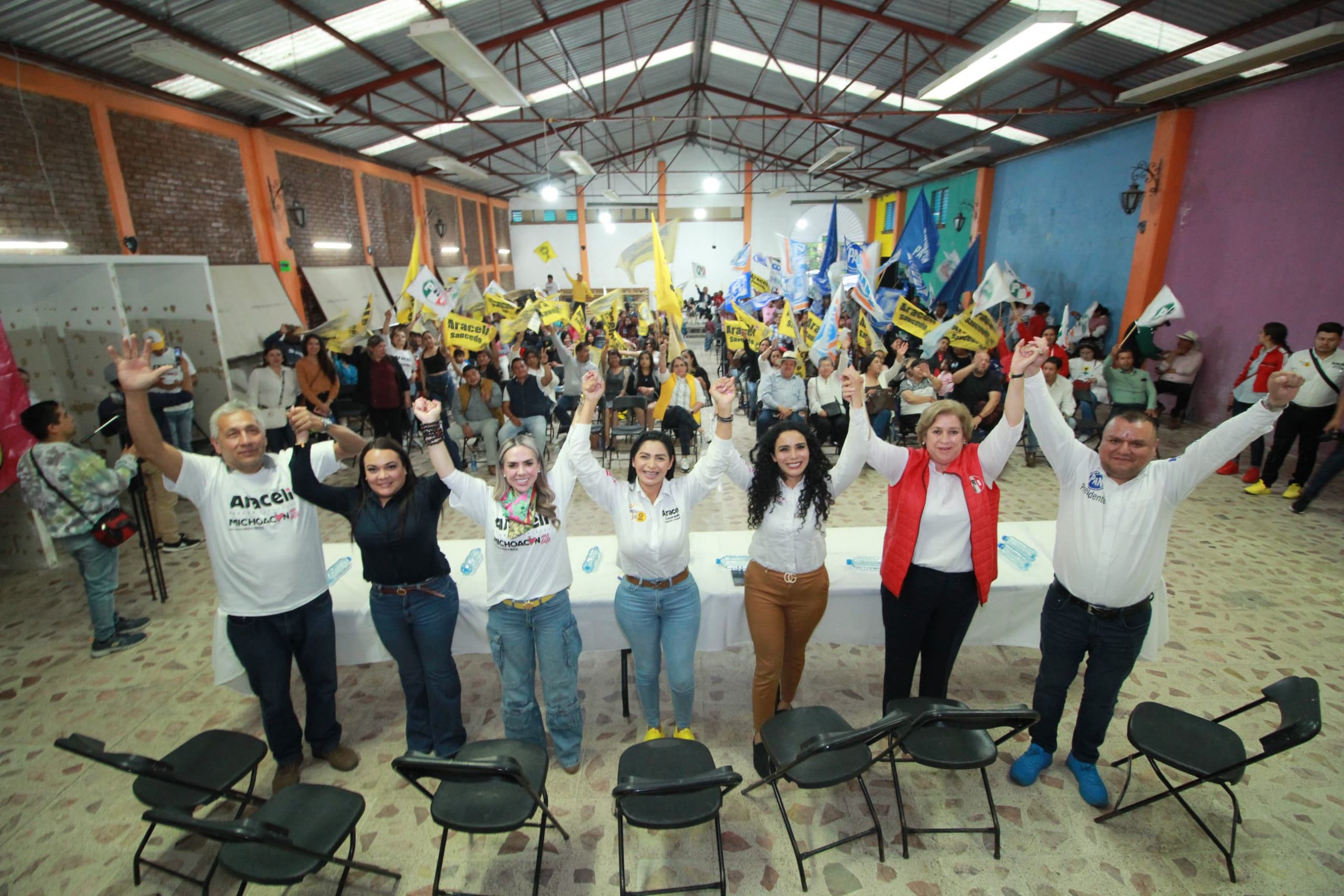 Vamos a defender la democracia y el voto libre afirma Araceli Saucedo en Pátzcuaro.
