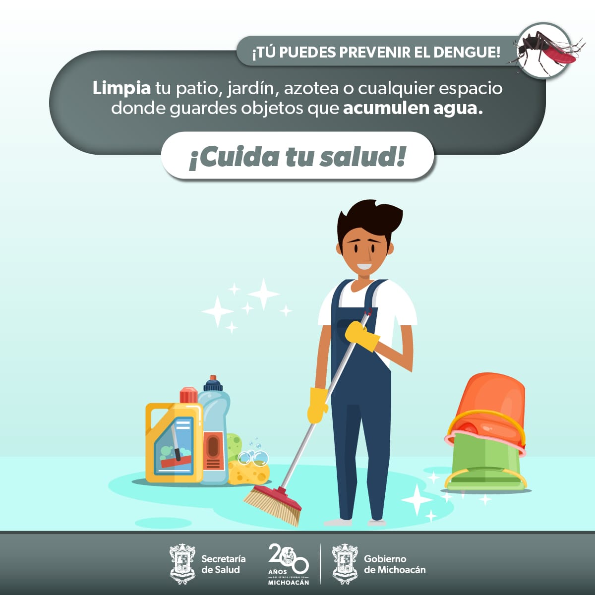 Limpieza de patios y jardines ayuda a prevenir el dengue en casa: SSM