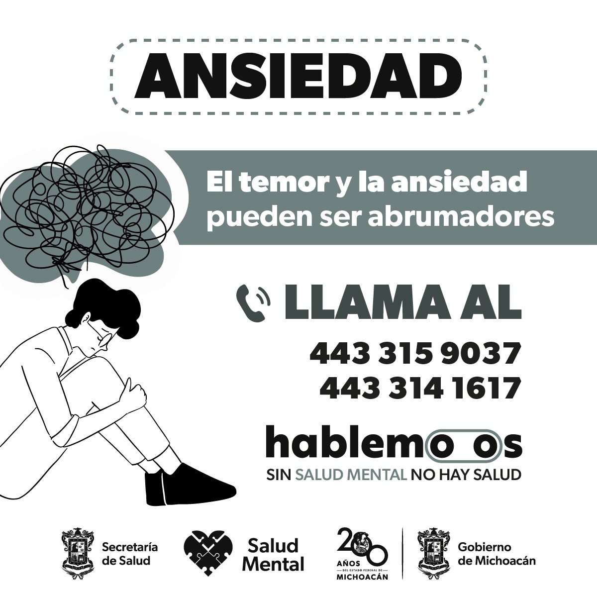 Ansiedad y depresión, principales trastornos atendidos a través de líneas Hablemoos