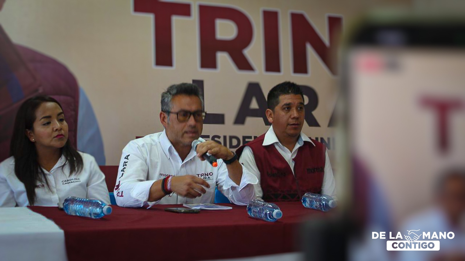 El candidato de Morena a la Presidencia Municipal Trino Lara pide una campaña de la mano del respeto