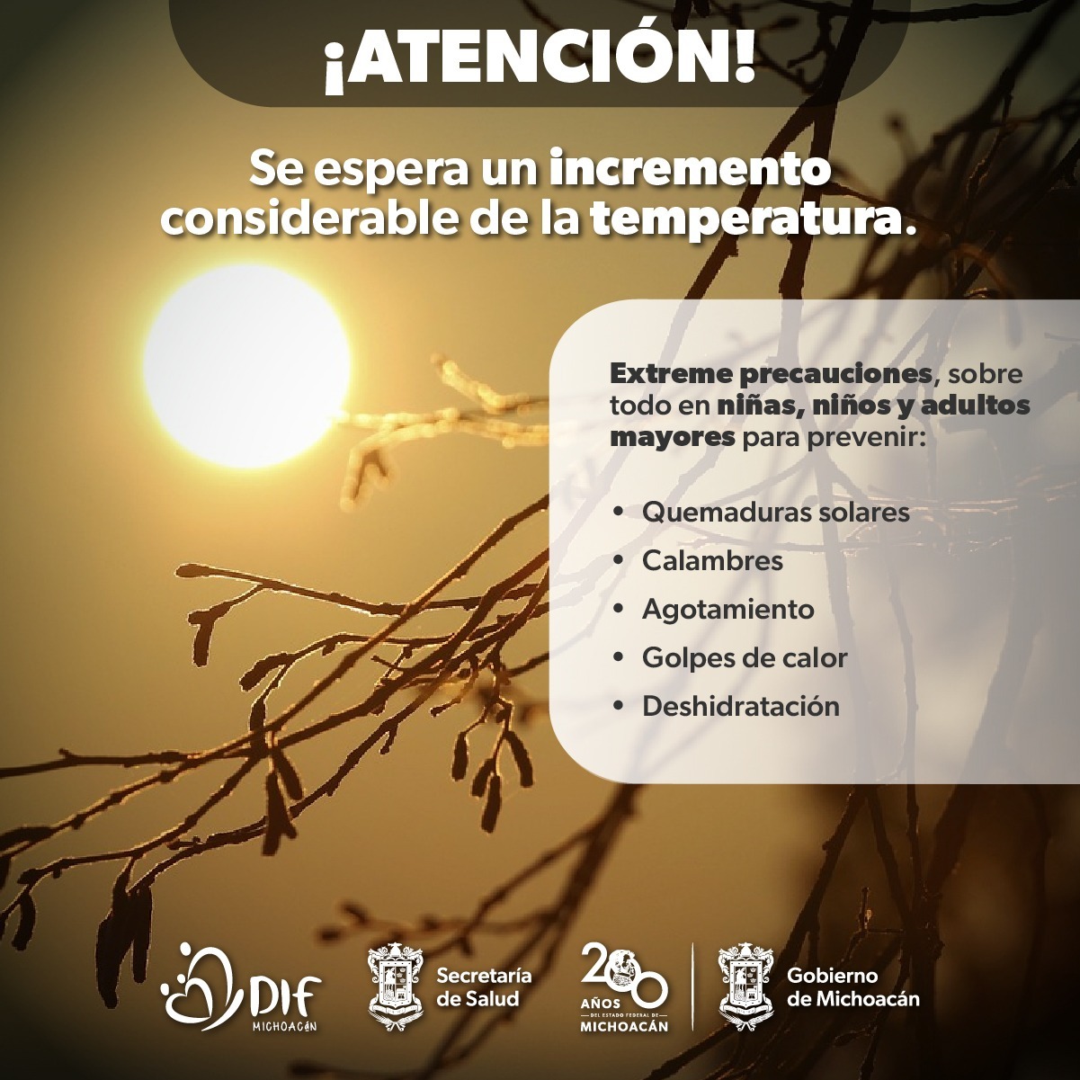 ¡Cuídate del calor! Se prevén temperaturas superiores a los 45 °C