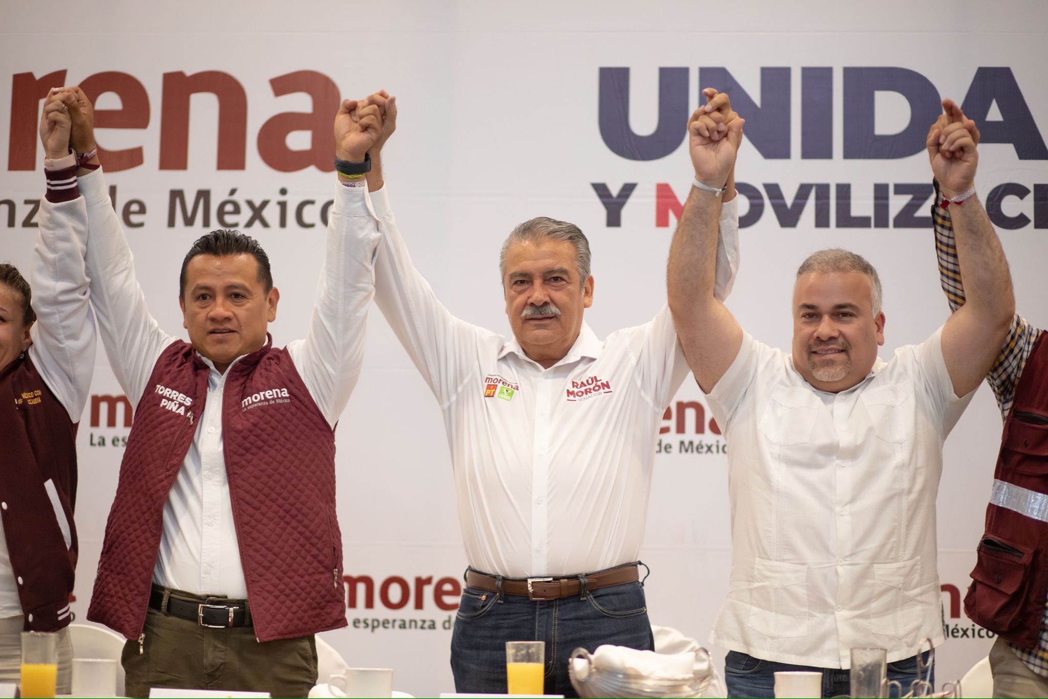 Morón y Piña, refuerzan llamado a la unidad de la 4T en Michoacán