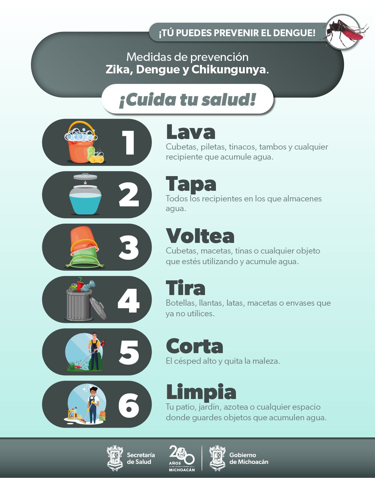 Prevenir el dengue desde casa es muy sencillo con esta estrategia de salud.