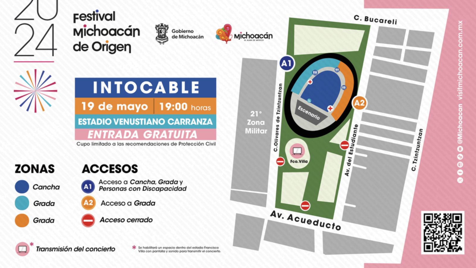 Conoce los accesos en el Venustiano para el concierto de Intocable. 