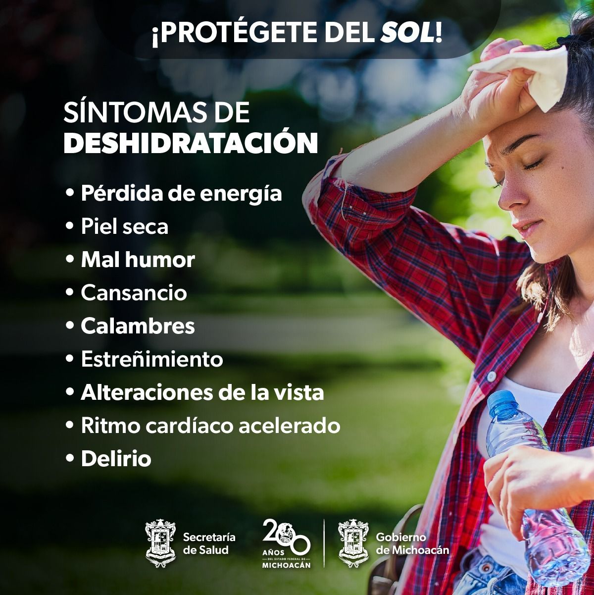 Conoce estas claves de la SSM para mantenerte hidratado durante la onda de calor.