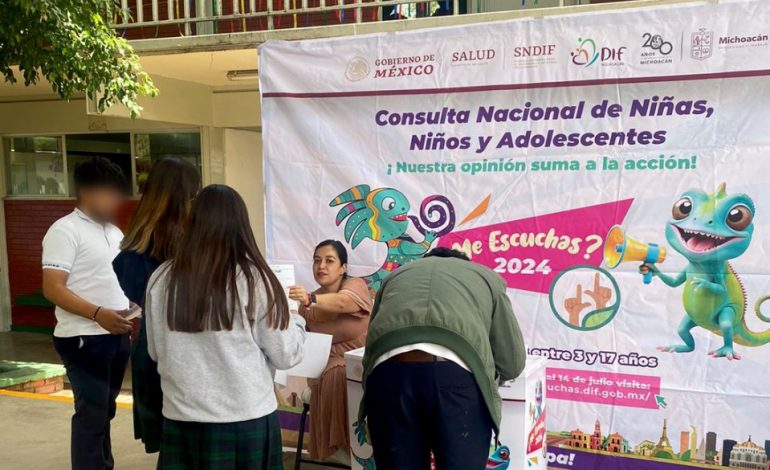 Copiosa participación de niñas, niños y adolescentes de Michoacán en consulta nacional del DIF