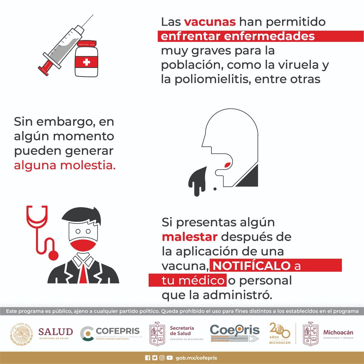 ¿Te sentiste mal después de aplicarte una vacuna? La SSM te dice qué hacer