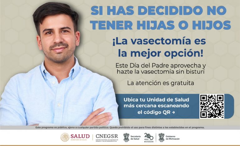 Ofrece SSM vasectomías y condones gratuitos en centros de salud