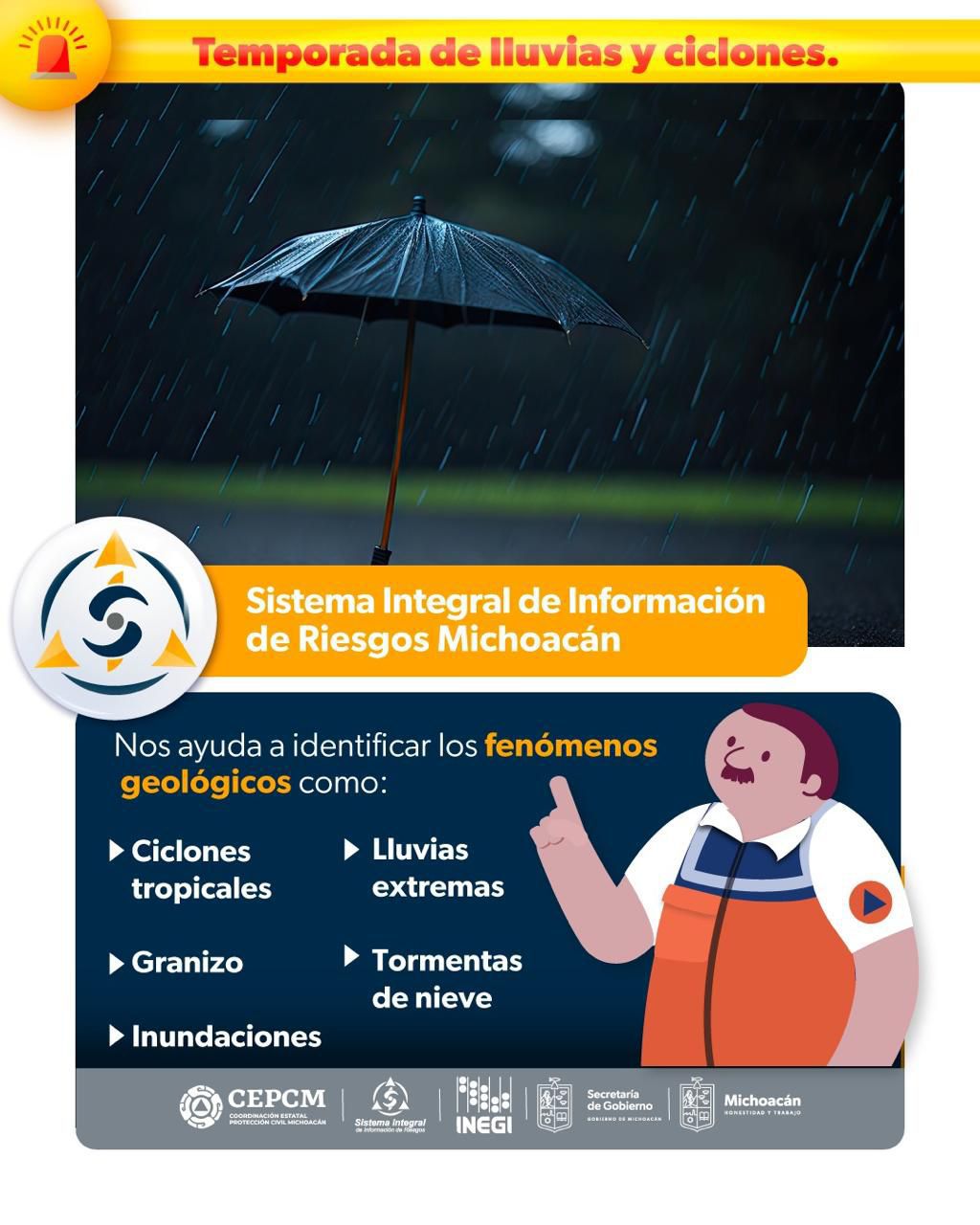 Se pronostican lluvias muy fuertes para Michoacán; PC pide extremar precauciones