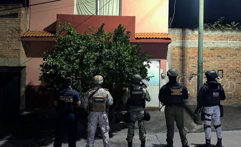 En cateo interinstitucional realizado en la colonia Isaac Arriaga, fue asegurado narcótico y se detuvieron a tres personas