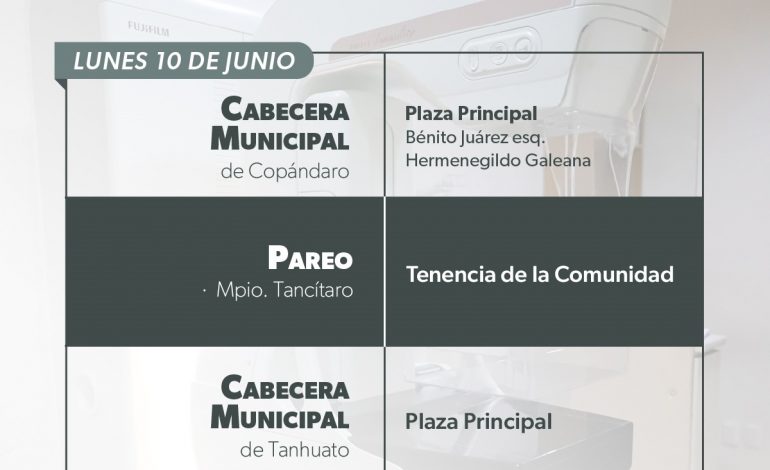 Realizará SSM mastografías gratuitas en 5 municipios de Michoacán