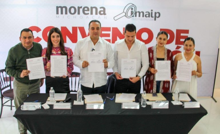 Renovación de convenio con IMAIP fortalecerá capacitación y transparencia: Morena