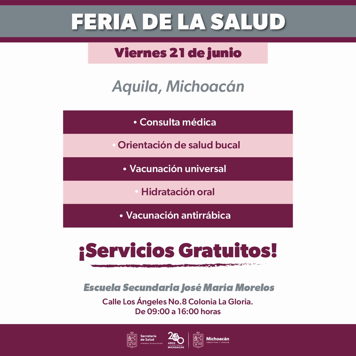 SSM llevará servicios de salud a población de Aquila.