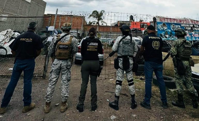 En cateo interinstitucional, asegura FGE motores alterados en sus medios de identificación y detiene a una persona