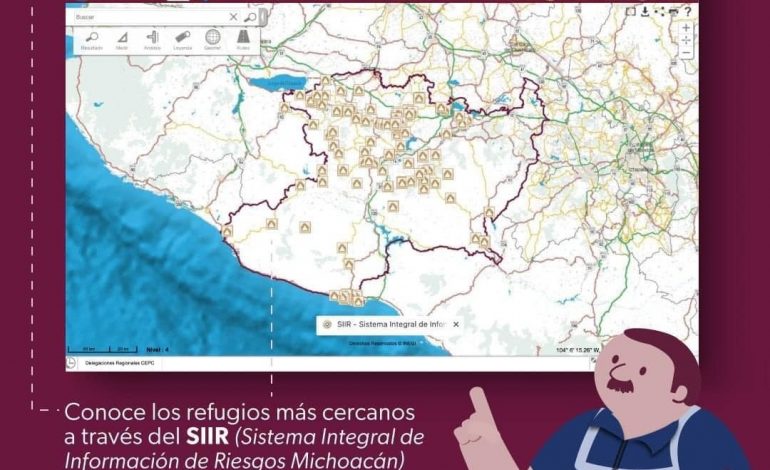 Listos 337 albergues para temporada de lluvias en Michoacán: PC