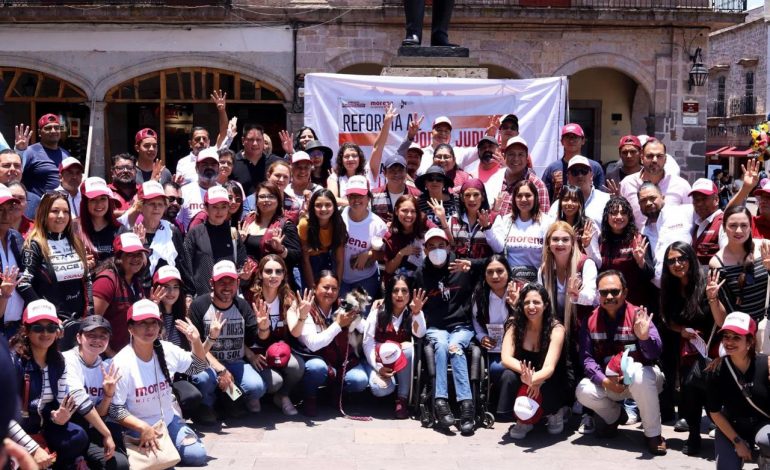 Desde plazas públicas de Michoacán, informamos sobre reforma al Poder Judicial: JP Celis