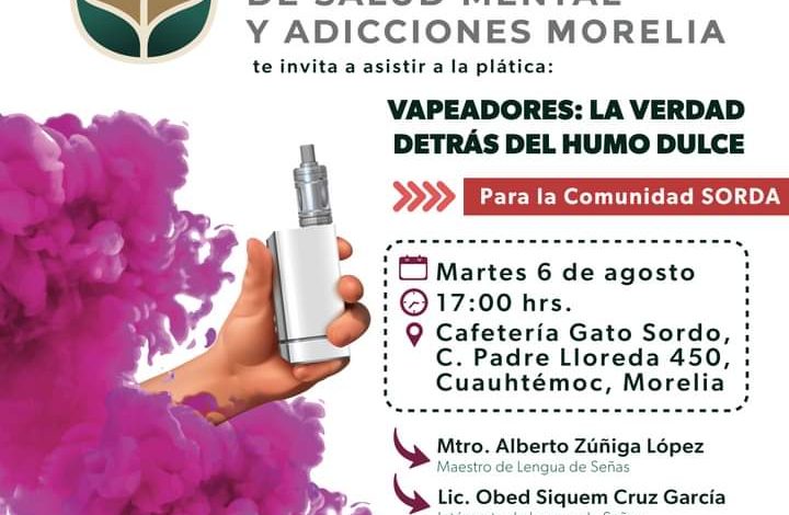 En Lengua de Señas Mexicana, SSM alertará los riesgos del vapeo