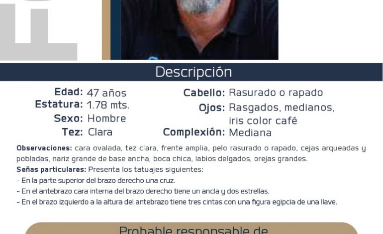 Ofrece FGE recompensa para localizar y detener a Jorge Luis Villalón Torres, el Marino, presunto responsable del homicidio de un adolescente